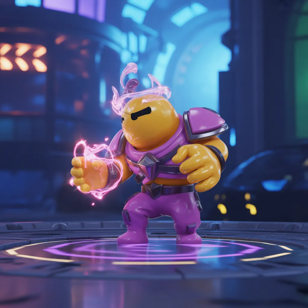 ulls Brawl v65.165 güncellemesinde Glowbert karakteri takım arkadaşlarını iyileştirirken, renkli sihirli aura ve alan kontrolü efektleriyle