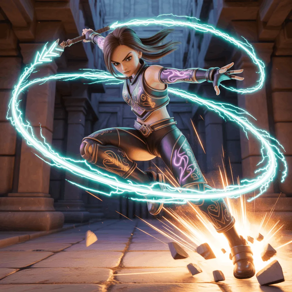 Efsanevi brawler Mina, Null’s Brawl oyununda üçlü kamçı ve Hypercharge kullanarak rakiplere üstünlük sağlıyor.