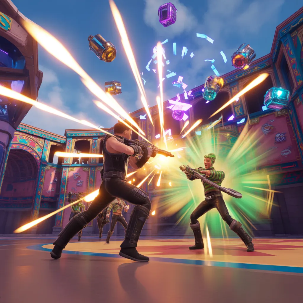 pierce-glowbert-takim-savasi-nullsbrawl.png Alt Metin: Nulls Brawl v65.165 arenasında Pierce ve Glowbert birlikte takım savaşı yapıyor, Pierce saldırıyor, Glowbert iyileştiriyor ve kaos drop ödülleri etrafa saçılıyor 3