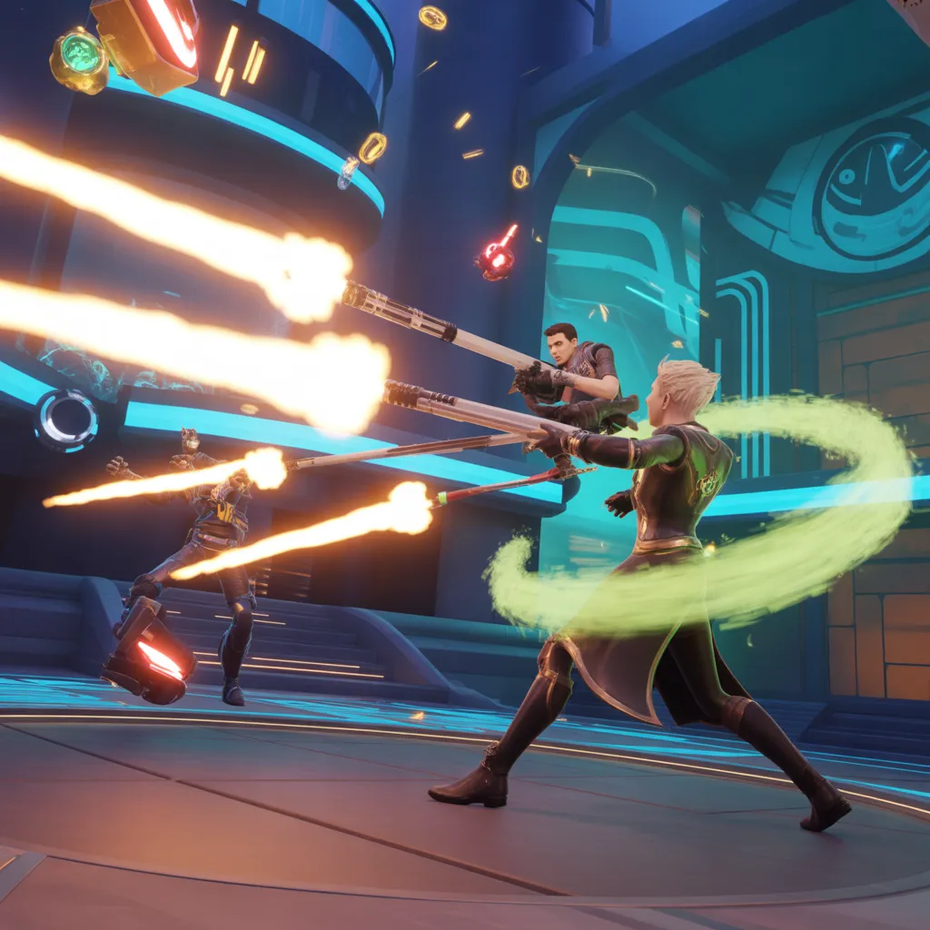 pierce-glowbert-takim-savasi-nullsbrawl.png Alt Metin: Nulls Brawl v65.165 arenasında Pierce ve Glowbert birlikte takım savaşı yapıyor, Pierce saldırıyor, Glowbert iyileştiriyor ve kaos drop ödülleri etrafa saçılıyor